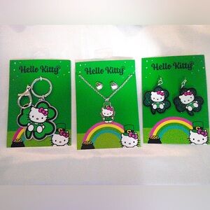 Hello Kitty St. Patrick’s Day Jewelry Set w/Necklace Set, Earrings, Keychain